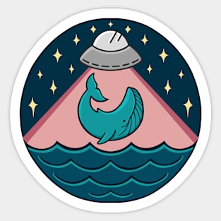 Whale Abduction Sticker